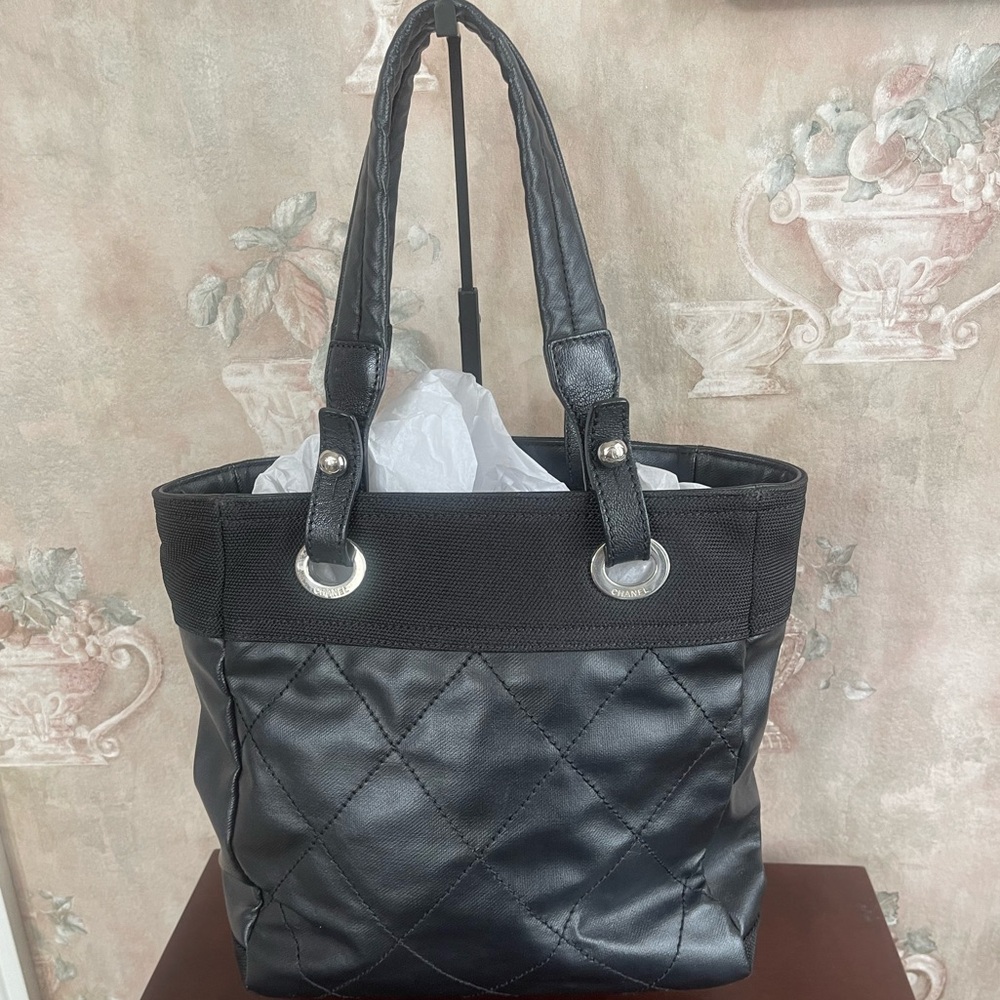 CHANEL PARIS BARRITZ MEDIUM BLACK TOTE - Picture 6 of 14